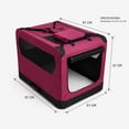 thumbnail image 3 of 91 cm Soft Dog Crate Foldable Portable Pet Carrier with Mesh Windows, Top & Front Openings, Carry Handles, Shoulder Strap and Washable Fleece Pad, Red, 3 of 4
