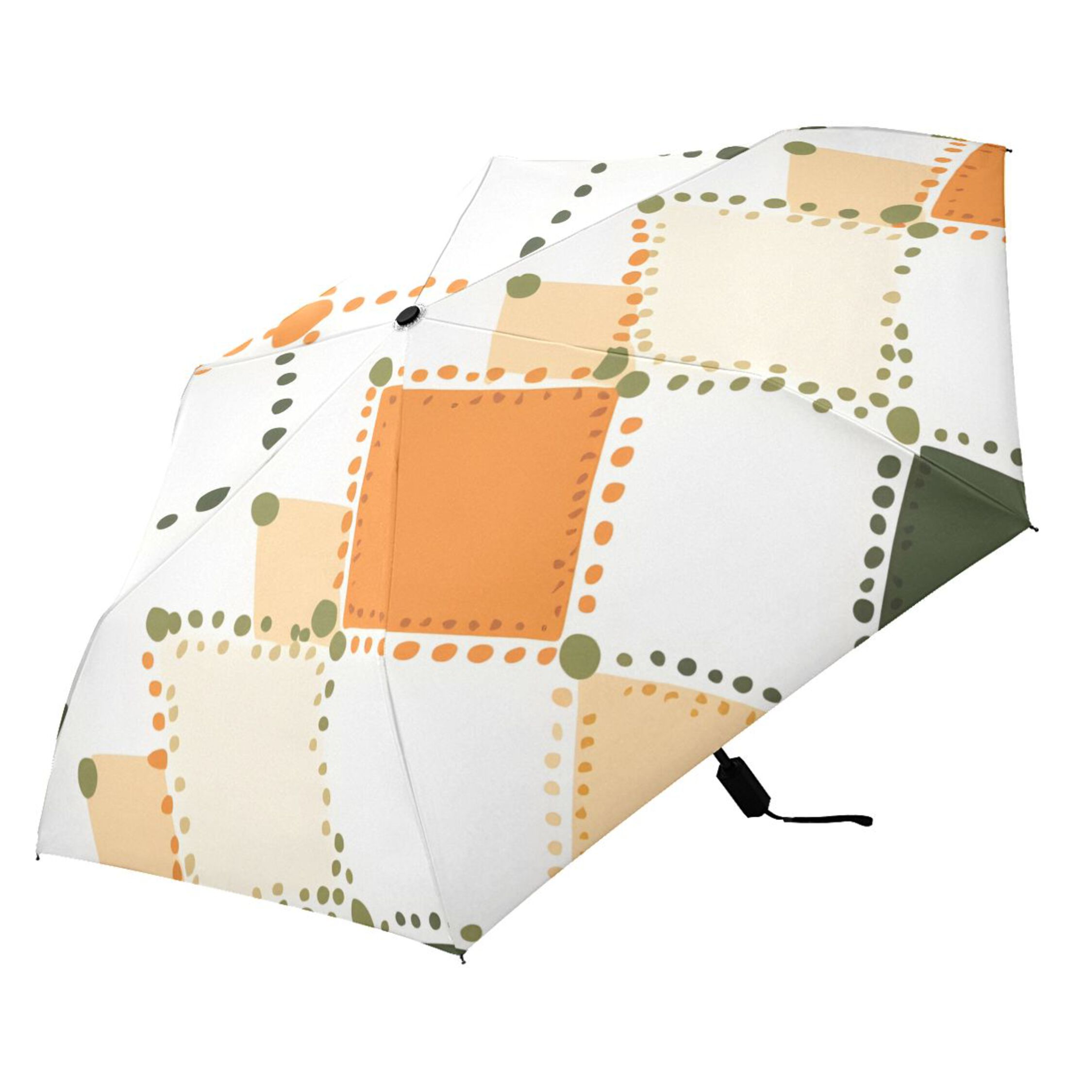 ALAZA Checkered Grid Pattern UPF 50+ Compact Folding Umbrella for Rain Travel Umbrella Packable