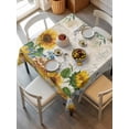 thumbnail image 6 of Sunflowers Table Cloth, Waterproof Tablecloth for Square Tables, Yellow Floral Bees Green Leaves Watercolor Reusable Washable Fabric Table Cover for Restaurant Kitchen Dining Tables 54"x54", 6 of 9