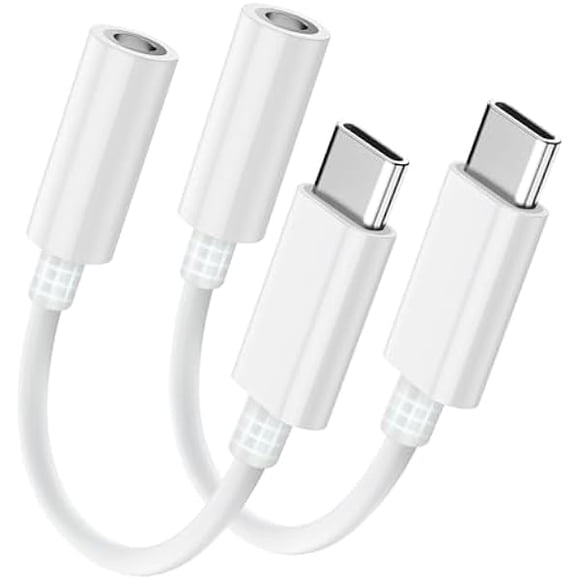 ccwonima USB C to 3.5mm Headphone Jack Adapter for iPhone 17/16/15 Pro/Max, Hi-Res Audio DAC Dongle, 3.5mm Aux Cord Converter for Samsung Galaxy, iPad, Car, USB-C Devices 2Pack