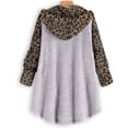 thumbnail image 4 of LYXSSBYX Womens Coats and Jackets Plus Size Hooded Clearance Women Winter Warm Plush Button Jacket Outwear Coat Pockets Patchwork Long Sleeve Tops, 4 of 5