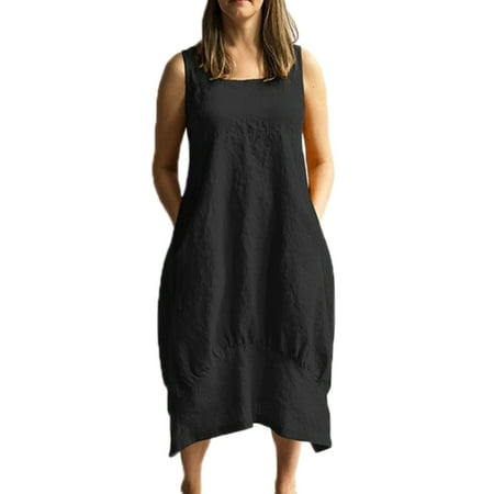 LALLC - Women's Plus Size Sleeveless Loose Long Dress - Walmart.com