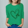 thumbnail image 2 of Riecok St. Patrick's Day T-Shirt Boy and Girls Short Sleeve Printed Top Scoop Neck Oversized Casual All-match Fashion Lightweight Toddler Kids Boy Summer Tops Green 9 T, 2 of 5