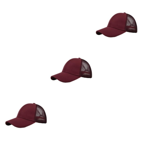 Gorra de béisbol Sonducket algodón correa ajustable protección solar transpirable Mujer CC636-2vino