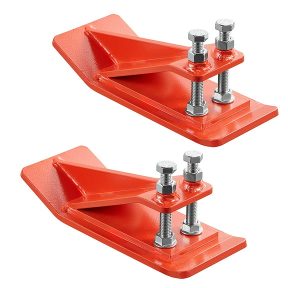 KFFKFF Tractor Bucket Edge Protectors, 2PCS Heavy-Duty Steel Anti-Skid Attachments with Double Hexagon Lock Nuts and Bolts, Ideal for Snow Clearing, Leaf Removal, and Gravel Spreading (Orange)