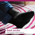thumbnail image 5 of Men's Diabetic Cotton Crew Socks - Loose Fitting Non-Binding Top Circulatory Cushion Bottom Black 6 Pairs, 10-13, 5 of 6