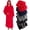 Crimson red, variant on Mens Hooded Bath Robe - Full Length