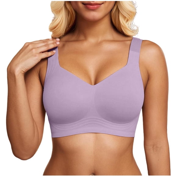 adviicd Soutien-Gorge Rehausseur Noir Minimiseur pour Femmes Grande Taille, Couverture Complète Coolcomfort T-Shirt Soutien-Gorge Non Doublé avec Armatures pour Poitrine Lourde (Violet, P)