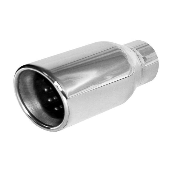 Polished Stainless Double Wall Slant Resonated Exhaust Tip 2.25" IN 3.5" Out