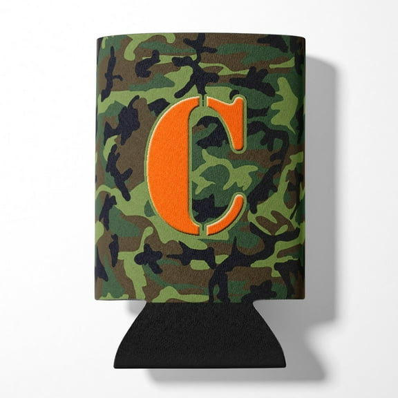 Letter C Monogram - Camo Green Can or Bottle Hugger