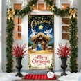 thumbnail image 4 of Nativity Scene Door Cover, 35 x 71 inch The Birth of Jesus Hanging Banner, Front Door Wreath Backdrop Cloth, Porch Photography Background Prop, Christmas New Year Home Decoration (Blue), 4 of 6