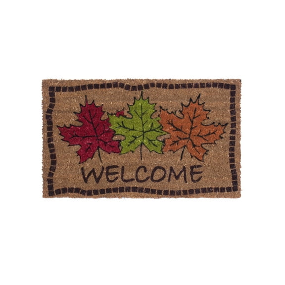 Autumn Maple Leaves Design Coco Doormats by Coco Mats N More - 18" x 30" x 1 Inch Thick