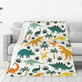 thumbnail image 1 of Balery Dinosaurs and Tropical Leaves Manta de Felpa Suave y Acogedora – Cobija de Franela Aterciopelada para Cama, Lavable y Cálida para Sofá, Mascotas, Transpirable-60"x50", 1 of 7