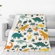 thumbnail image 1 of Fotbe Dinosaurs and Tropical Leaves Manta de Franela Acolchonada con Estampado, Súper Suave y Esponjosa, Extra Grande para Sofá, Cama, Uso Todo el Año-40"x30", 1 of 7