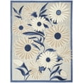 thumbnail image 2 of 9' X 12' Blue And Grey Floral Stain Resistant Non Skid Area Rug, 2 of 5