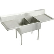 Elkay Ss8254lrof Sturdibilt 102" Double Basin Free Standing Stainless Steel Utility Sink -