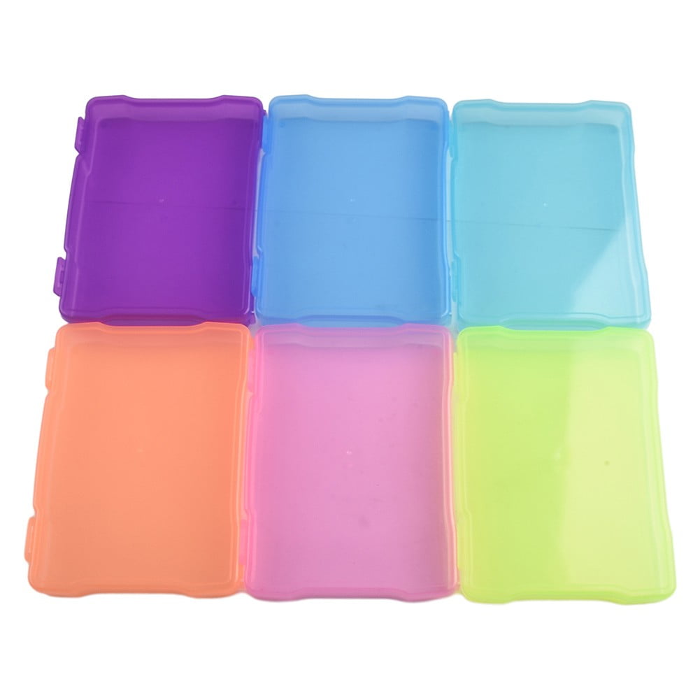 Lierteer 5x7 inch Photo Storage Box Plastic Picture Keeper 6 Colorful Photo Cases