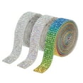 thumbnail image 1 of Unique Bargains 3Roll 1 Yard 8mm Self Adhesive Crystal Rhinestone Ribbon for Crafts Project, White,Colorful,4 Color, 1 of 5
