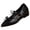 Black, variant on Women Fashionable Casual All-Match Large Size British Thick Heel Buckle Pointed Toe Bowknot Comfortable Inner Height-Increasing Shoes Classic Clog