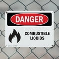 thumbnail image 5 of (2 Pack) Combustible Liquids OSHA Danger Sign 18 Inch X 12 Inch Indoor / Outdoor Rust-Free Aluminum Metal Signs for Workplace, Workshop, and Construction Site, Made in the USA, 5 of 8