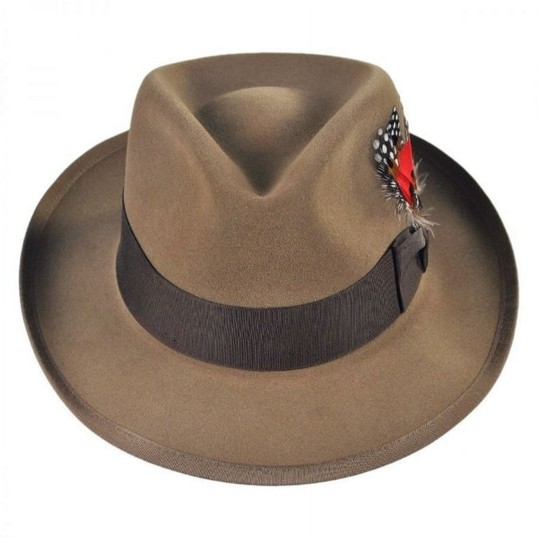 Whippet Fur Felt Fedora Hat - 7 - Tawny - Walmart.com