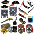 thumbnail image 4 of Accesorios de actuación de Halloween, accesorios para disfrazarse de pirata, máscara de ojo de calavera, sombrero, gancho, bandera, telescopio, arma, cuchillo, pistola, 4 of 6