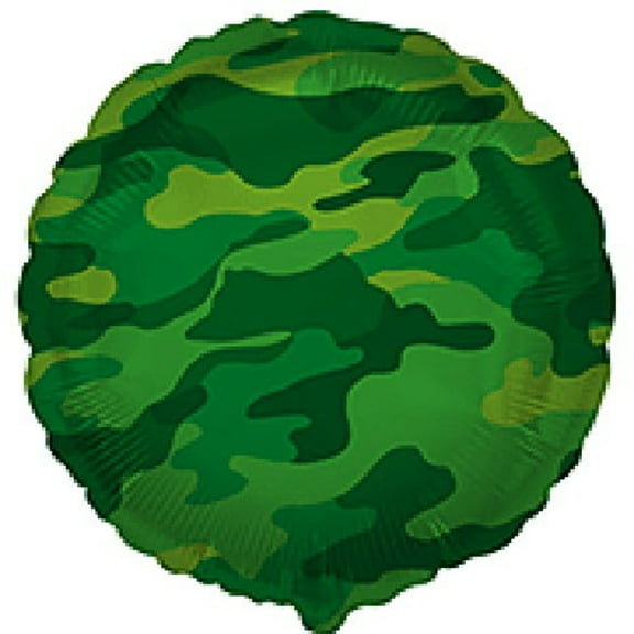 18 inch Round Military Camo Foil Mylar Balloon - Party Supplies Decorations