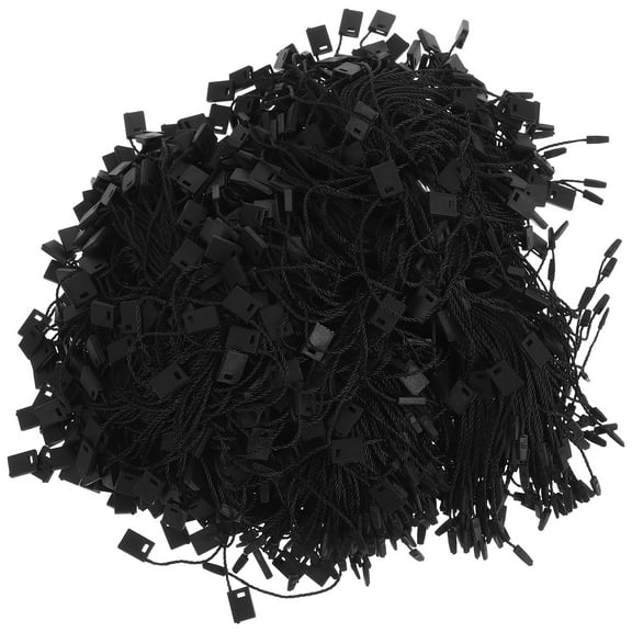 unbranded 1 Pack of Strings Clothing Tag Rope Plastic Square Fastener for Home Shop (Black)