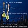 thumbnail image 2 of Gem Stone King 14K Yellow Gold Green Peridot Drop Dangle Earrings for Women (1.37 Cttw, Gemstone August Birthstone, Pear Shape 7X5MM), 2 of 5