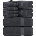 thumbnail image 1 of Juego de toallas Utopia Towels, 8 piezas, 600 g/m², 100% algodón (gris), 1 of 8