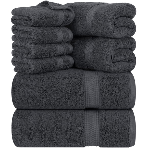 Juego de toallas Utopia Towels, 8 piezas, 600 g/m², 100% algodón (gris)