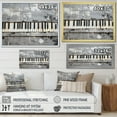 thumbnail image 4 of Designart "Minimalist Harmony Grey and White Piano Keys" Music Framed Wall Art - Vintage Grey Music Piano Entryway Framed Wall Art Print, 4 of 6