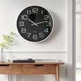 thumbnail image 2 of Unique Bargains Silent Non-Ticking Battery Operated Wall Clock Black, 2 of 6