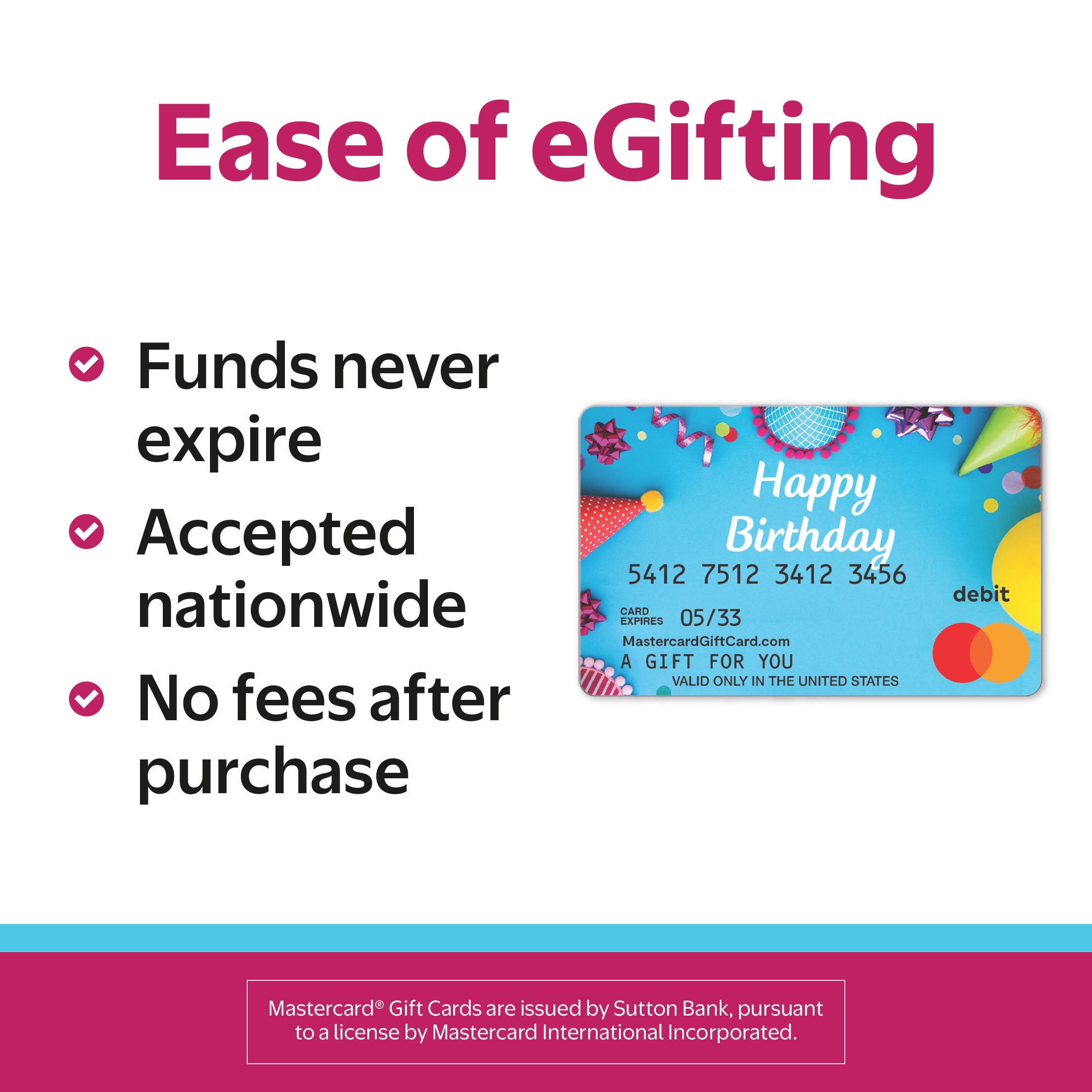 Mastercard® $20-$500 Party Favors eGift Card (Plus $6.84 Purchase Fee) [Email Delivery]