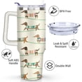 thumbnail image 3 of 40OZ Dachshund Gift with Handle and Straw-Dachshund Tumbler Cold and Hot Stainless Steel Double Wall Coffee Mug Dachshund Gift, 3 of 6