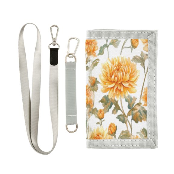Cloth Purse Boys' Novelty Wallets Girls' Novelty Wallets Men's Wallets Women's Wallets Card Wallet Cash Wallet Student ID Bag Coin Wallet Chrysanthemums Yellow