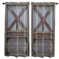 thumbnail image 2 of Wooden Door Brown Retro Style Curtains Home Decor Living Room Kitchen Balcony Room Window Curtain Bedroom Patio Decoration, 2 of 7