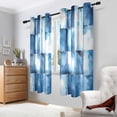 thumbnail image 2 of Yayeee Window Curtains Light Filtering 63"x42" Grommet Panel Pair Home Living Room Decor, Blue Pattern, 2 of 7
