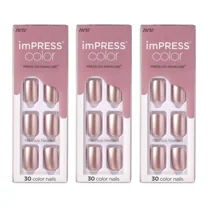KISS imPRESS Color Press On Nails, Champagne Pink, 3pk, 90ct