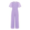 thumbnail image 3 of iiniim Combinaison pour Filles Col Rond Perlé une Pièce Combinaisons Été Décontracté Pantalons Larges Lavande 6, 3 of 5