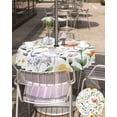 thumbnail image 5 of Fsddascl Colored Flower Outdoor Tablecloth - 60 Inch Round Dining Table Cover, Green Leaf Aesthetics Pastel Spring Plant Waterproof Outdoor Table Cloth with Umbrella Hole & Zipper for Picnic/Patio, 5 of 7