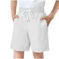 thumbnail image 2 of Mwjwdo Boys Athletic Shorts Elastic Waist Running Shorts Summer Sports Workout Active Shorts with Pockets White 13 Years, 2 of 8