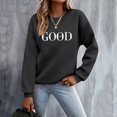 thumbnail image 2 of Sweatshirt for Women Christian Faith God is Good Letter Print Long Sleeve Tunic Tops Religious Inspirational Casual Loose Fit Blouses, 2 of 7