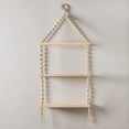 thumbnail image 5 of FineArt Wall Hanging 3-Tier Floating Shelves Natural Pine with Wooden Ring Bohemian Hand Woven Decor Bookcase Display Storage Rack Beige 105 x 40 cm, (3-Tier Floating Shelves-2.), 5 of 6