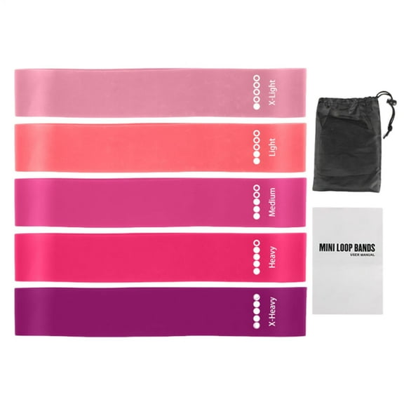 TPE Resistance Loop Exercise Bands Set Workout Bands with Instruction Guide and Carry Bag