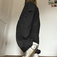 thumbnail image 4 of Women Low Waist Cargo Pants Drawstring Wide Leg Baggy Trousers Casual Loose Pockets Vibe Pants Y2k Streetwear, 4 of 7