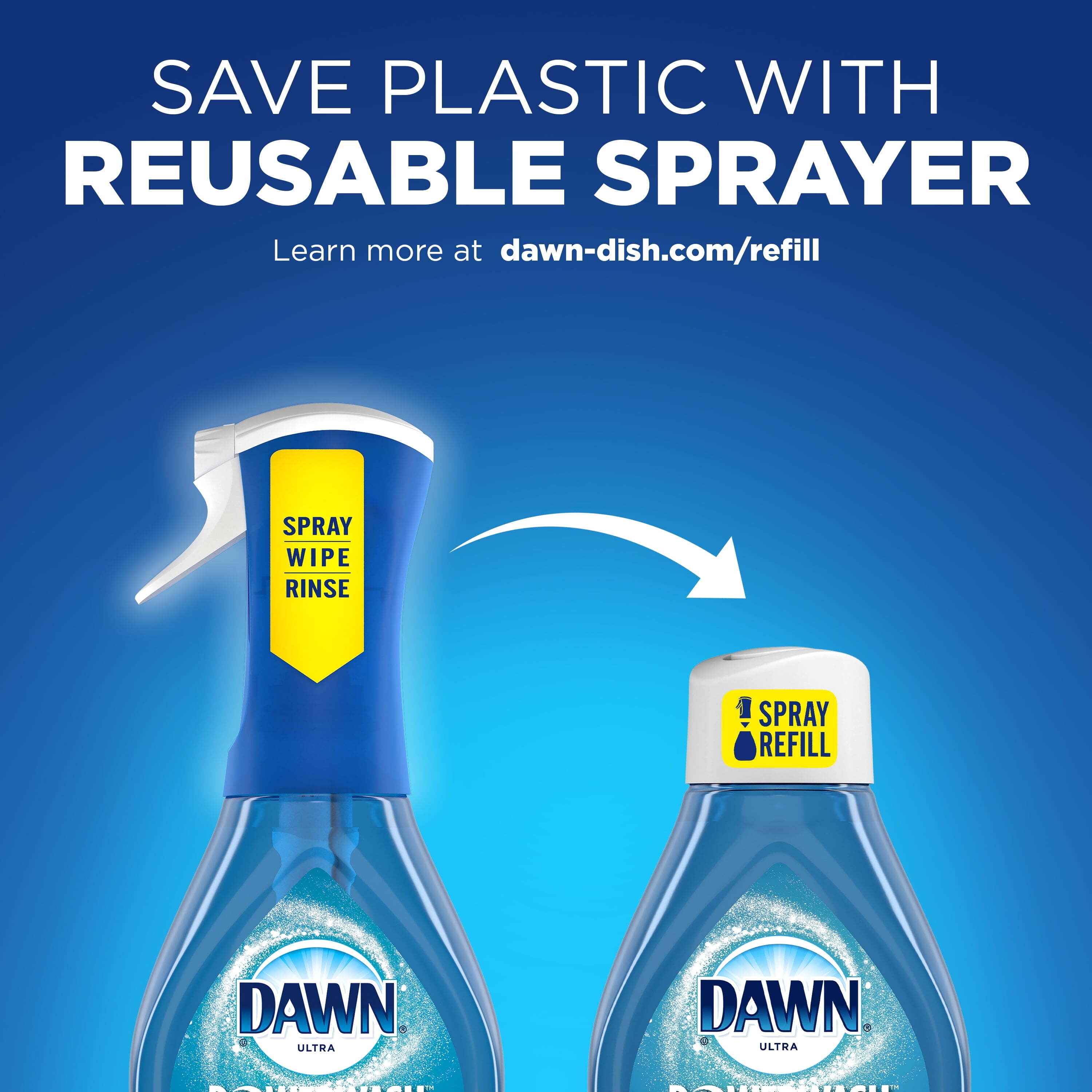 Dawn Powerwash Platinum Dish Spray Soap Refill, Lemon Scent, 16 oz.