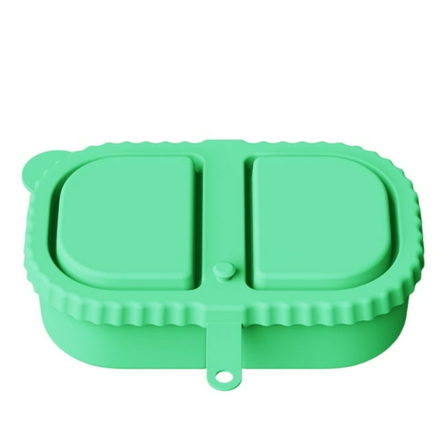 Super Practical! Silicone Double Compartment Snack Container In A Variety Of Colors For Family Gatherings And Outdoor Trips. Divided Storage Containers Glass Flour Container Large Storage Storage
