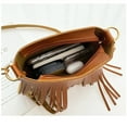 thumbnail image 4 of Womens Bags Solid Color Messenger Bag PU Shoulder Bag with Soft Fringes Tassels, 4 of 21