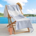 thumbnail image 1 of Toalla de playa Loon & Lake Luxury Block Stripe, 100% algodón, 1 of 9